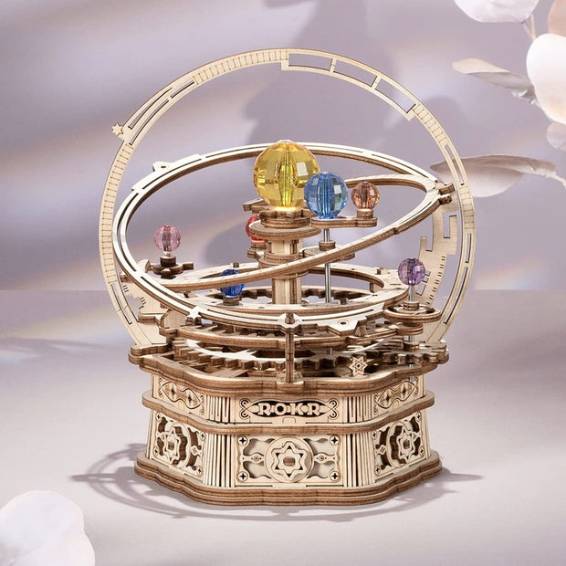 Rotating Starry Night Mechanical Music Box 3D Wooden Puzzle