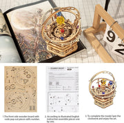 Rotating Starry Night Mechanical Music Box 3D Wooden Puzzle